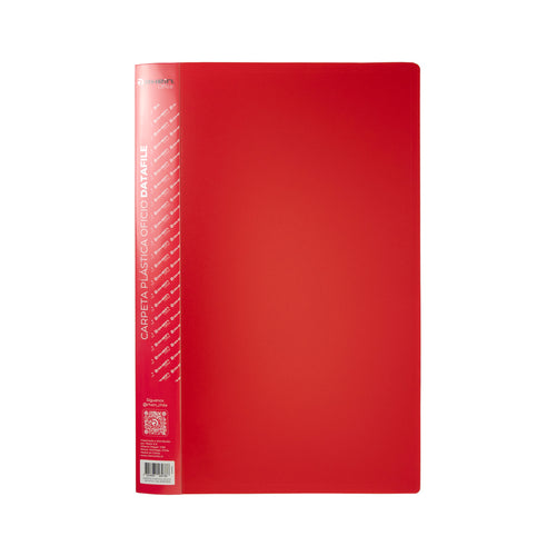 Carpeta Plástica Con Gusano Oficio Roja Datafile