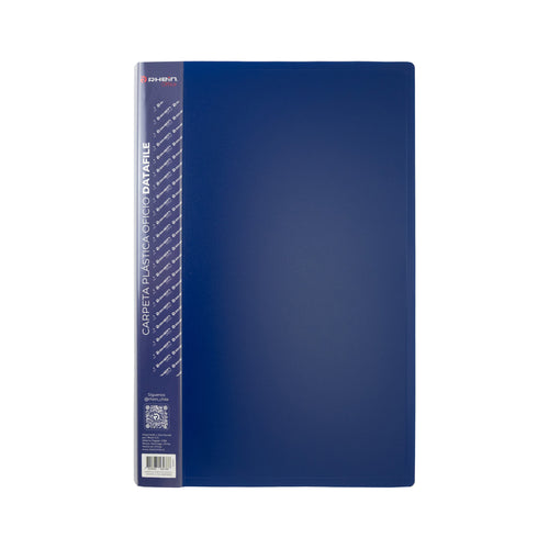 Carpeta Plástica Con Gusano Oficio Azul Datafile
