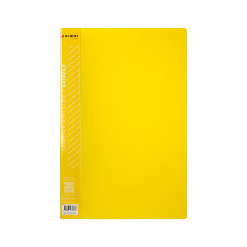 Carpeta Plástica Con Gusano Oficio Amarilla Datafile