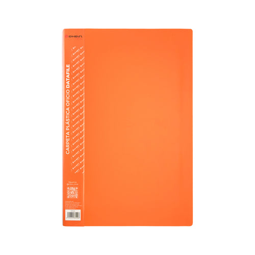 Carpeta Plástica Con Gusano Oficio Naranja Datafile