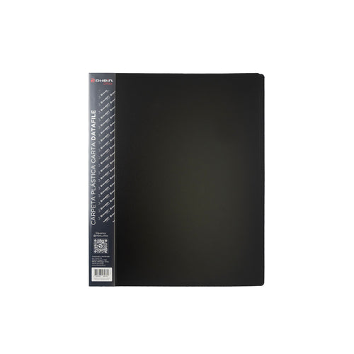 Carpeta Plástica Con Gusano Carta Negra Datafile