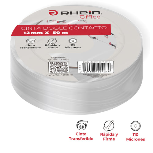 Cinta Adhesiva Doble Contacto 12 Mm X 50 Mt