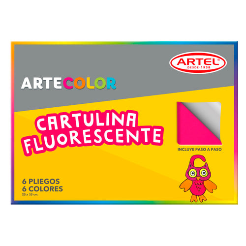 Carpeta Con Cartulina Flúor 25 X 35 Cm 6 Hojas 6 Colores Surtidos