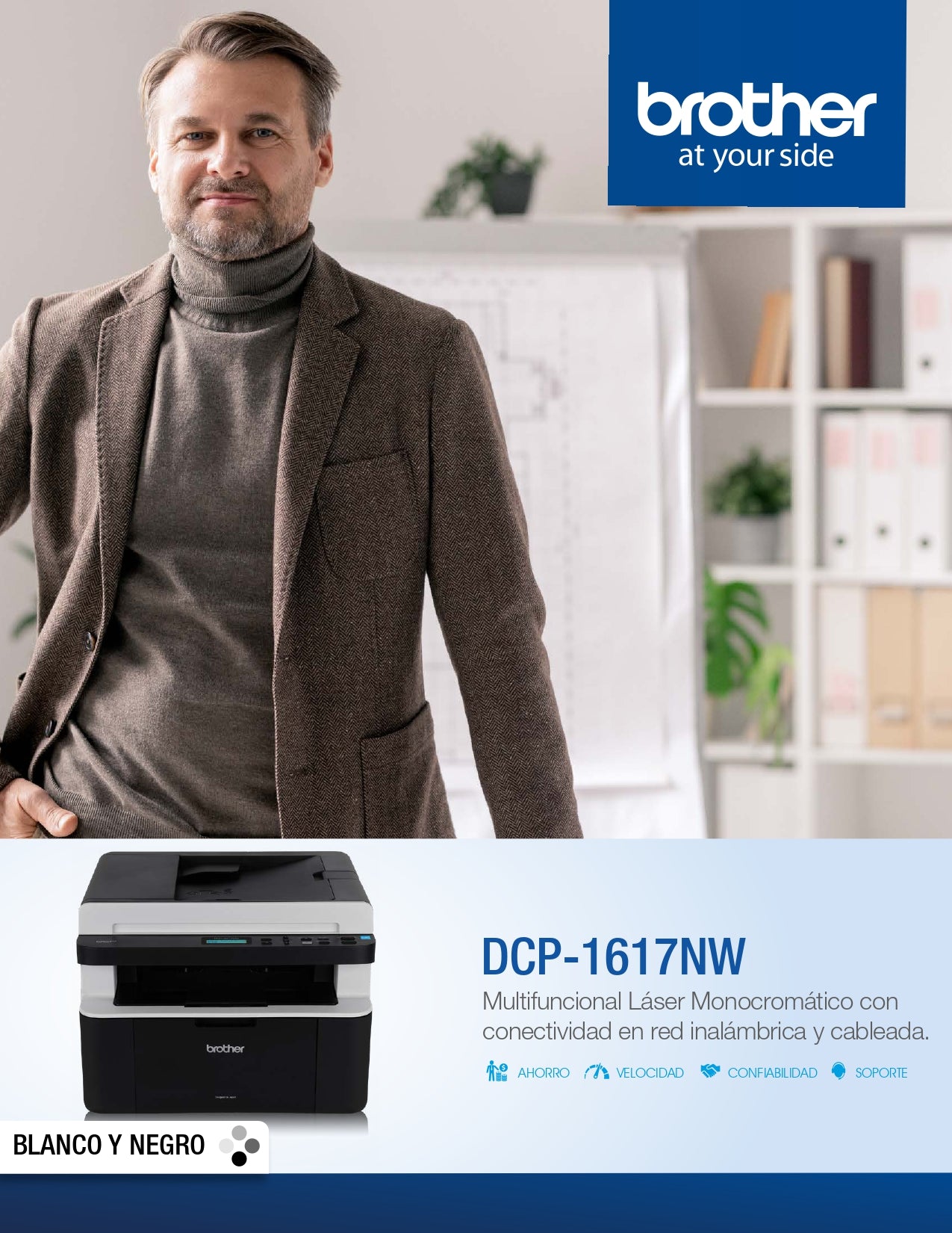 Multifuncional Monocromática Laser Dcp-1617Nw Usb Wifi Red Adf
