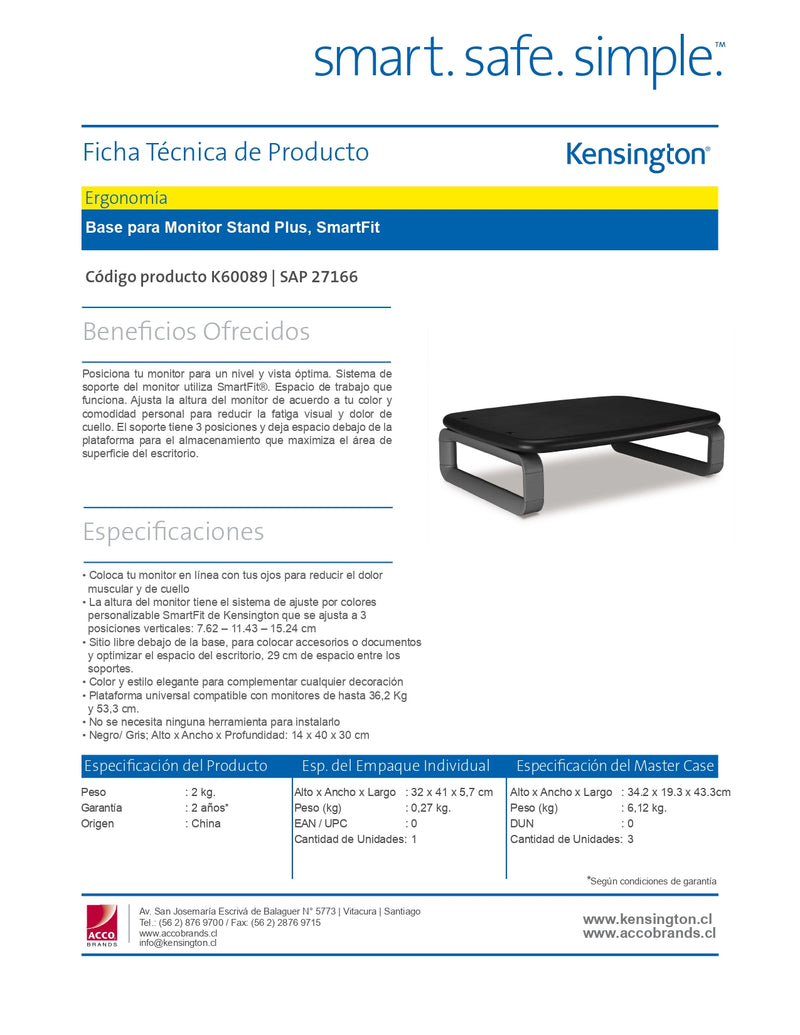 Base Para Monitor Stand Plus Smartfit Hasta 24