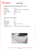 Papel Continuo Autocopiado Duplicado Carta 11x9.5 x2 1000 Hojas