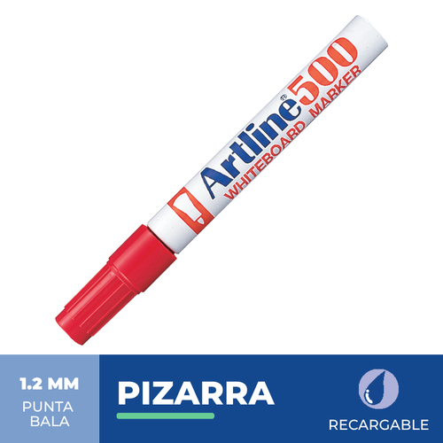 Marcador Pizarra Punta Redonda Recargable 500 Rojo