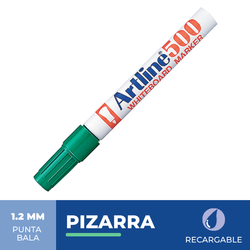 Marcador Pizarra Recargable Punta Redonda 500 Verde