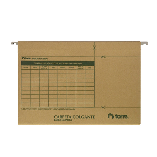 Carpeta Colgante Fleje Metal Kraft