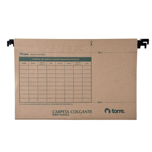 Carpeta Colgante Fleje Plástico Kraft