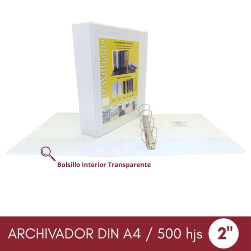Archivador Catálogo A4 4 Aros 2.0 Blanco 500 Hojas