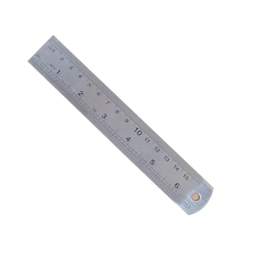 REGLA METALICA  FUNDA ROJA  15 CM