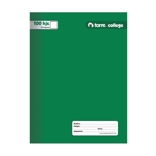 Cuaderno College Liso Croquis 100 Hojas
