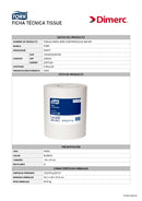 Toalla De Papel Hoja Simple Wipe Sin Cono Centerfeed 300 Mt 6 Rollos