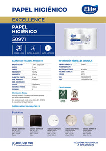 Papel Higiénico Jumbo Doble Hoja 6 Rollos 250 Mt