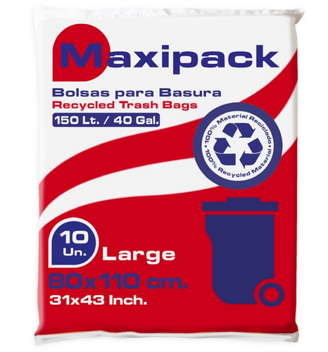 Bolsa Basura Plana 80x110 Cm 25 Micrones 10 Un