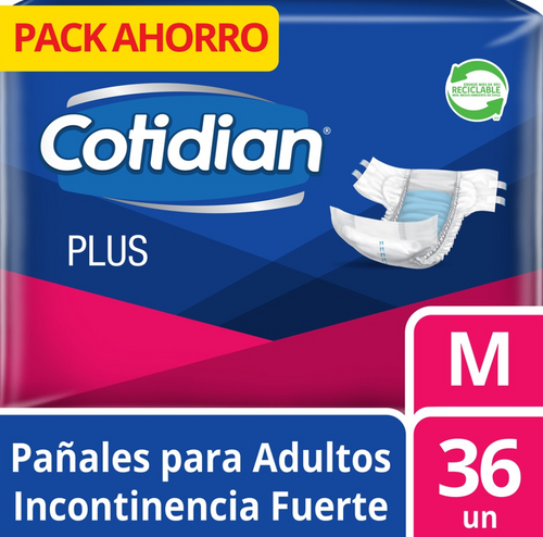 Pañal Adulto Plus Mediano 36 Un