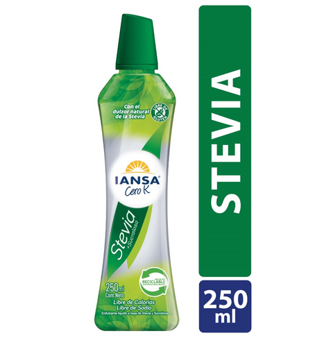 Endulzante Líquido Stevia 250 Ml Cero K
