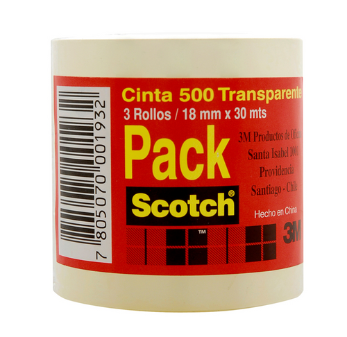 Cinta Adhesiva Cristalina 18 Mm Pack De 3 Un X 30 Mt