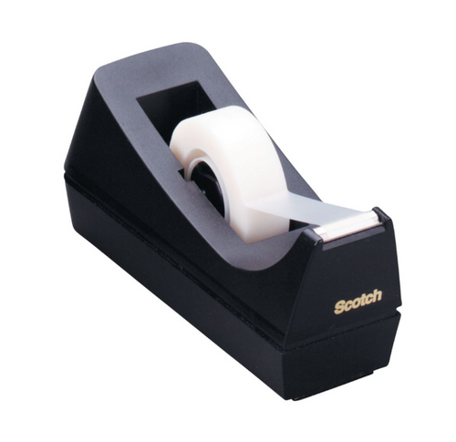 Dispensador Cinta Adhesiva Escritorio Negro C38