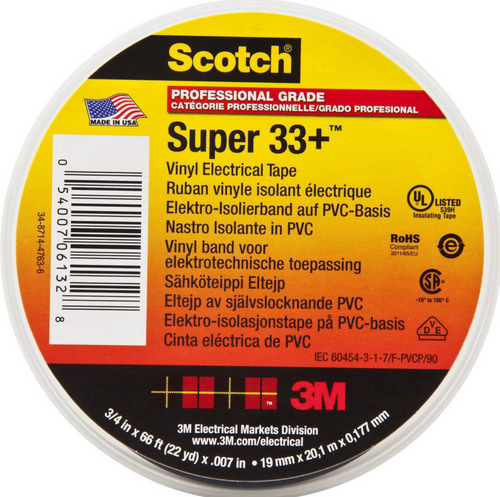 Cinta Aislante Eléctrica 19 Mm 20 Mt  Super 33