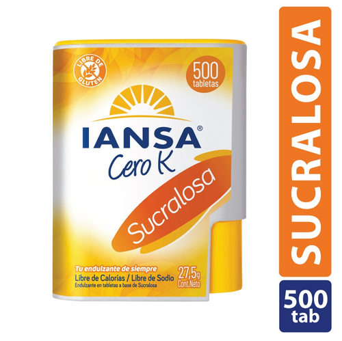 Endulzante En Tabletas Sucralosa 500 Un Cero K