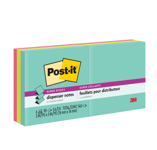 Nota Adhesiva 654 Pop Up Colores Pastel 76X76 Mm 6 Un 90 Hojas