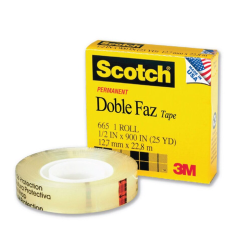 Cinta Doble Contacto 12 Mm 22.8 Mt Transparente