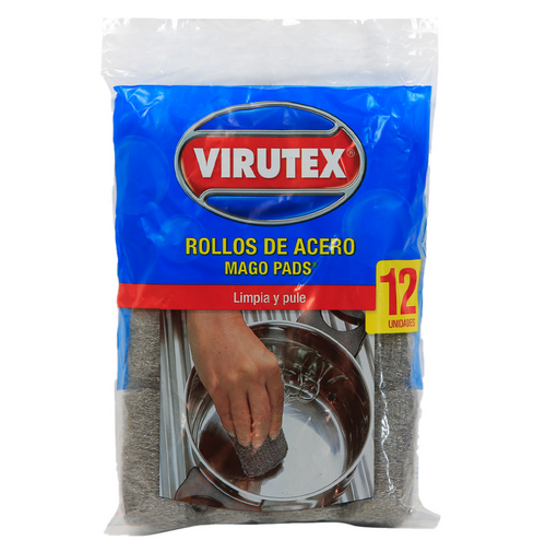 Virutilla Olla Mago Pads Sin Jabón 12 Rollitos