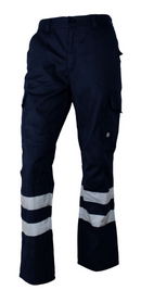 Pantalon Cargo Gabardina C/Reflec.Azul S