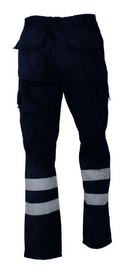 Pantalon Cargo Gabardina C/Reflec.Azul S