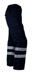 Pantalon Cargo Gabardina C/Reflec.Azul S