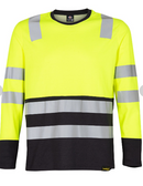 Polera Texora Dry Fit Manga Larga Con Reflectante Amarillo Fluor L