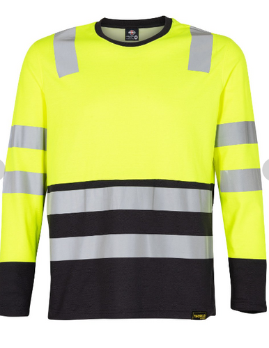 Polera Texora Dry Fit Manga Larga Con Reflectante Amarillo Fluor L
