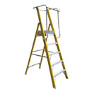 Escalera Fibra Vidrio Plataforma 5 Peldaños Con Baranda
