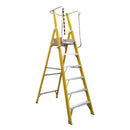 Escalera Fibra De Vidrio Plataforma Con Baranda Doble 6 Peldaños Magna