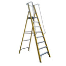 Escalera Fibra De Vidrio Plataforma Con Baranda Doble 8 Peldaños Magna