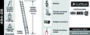Escalera De Aluminio Telescopica 28 Peldaños 150 Kg. Cuprum