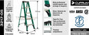 Escalera Fibra De Vidrio Tijera 5 Peldaños 1.55 Mts 175 Kg. Cuprum