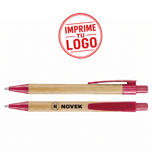 Boligrafo Bamboo Sustenta (Rojo, Impresion Un Color)