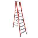 Escalera Fibra Vidrio Tijera Plataforma 8 Peldaños Cuprum