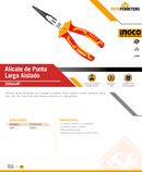 ALICATE DE PUNTA LARGA INDUSTRIAL AISLADO VDE 200MM/8