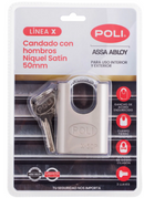 Candado Serie X 50Pmm con hombros Niquel Satin