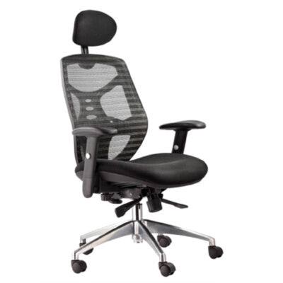 Silla Gerencial Ergonomica Con Cabecera Base Aluminio