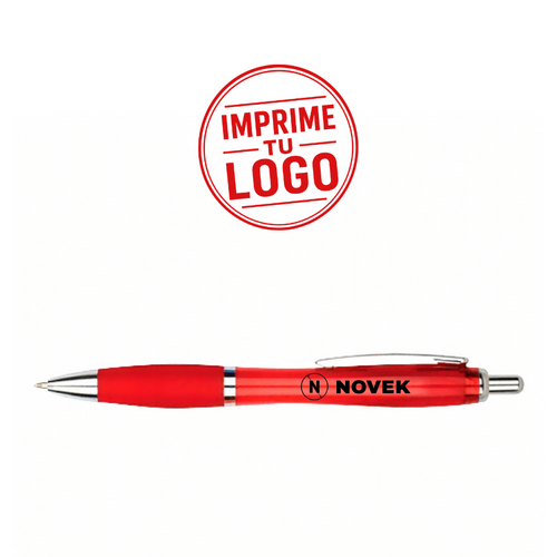 Boligrafo Plastico Wind Color (Rojo, Impresion Un Color)
