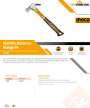 MARTILLO BRITANICO MANGO FV 27MM INGCO HCH81027