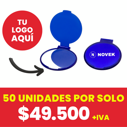 Espejo Economico De Bolsillo ( Azul, Impresion Full Color)