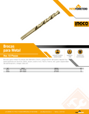 BROCAS PARA METAL HSS 10 PIEZAS 3X61MM INGCO DBT1100303
