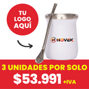 Vaso Termico Metalico Mate 300Ml. Con Bombilla Blanco (Impresion Full Color)