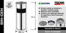 Basurero Cenicero Acero Inoxidable 18 L Soin